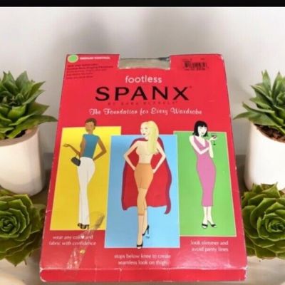 Footless SPANX Body Shaping Pantyhose Medium Control  Below Knee Size F Nude 1